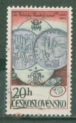 Чехословакия 1978 Mi#  2425   Монеты на марках