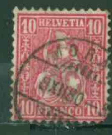 Швейцария 1867  Mi# 30  стандарт Гельветия dd