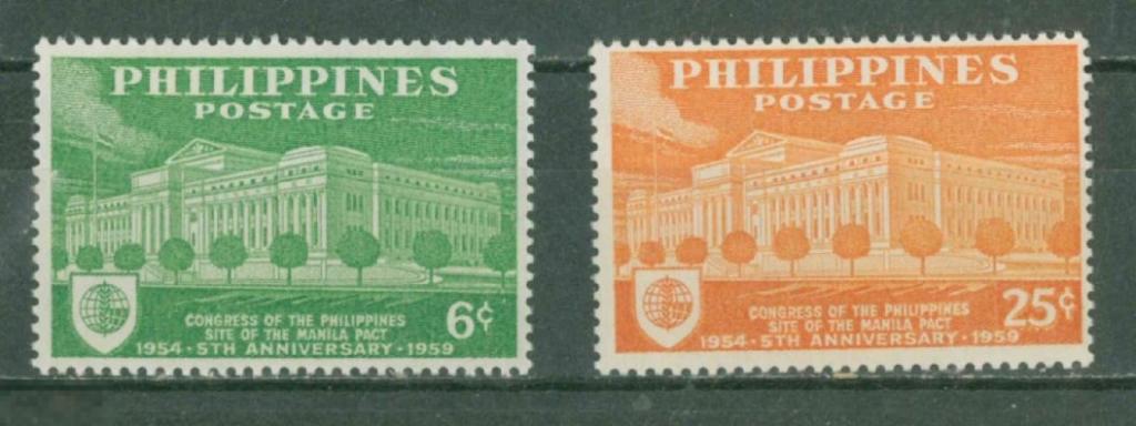 Филиппины 1960 Mi#650-651  Юбилей пакта      MNH f