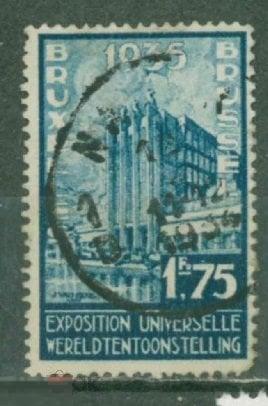 Бельгия 1934   Mi# 381 Здание Брюссель   гаш d4