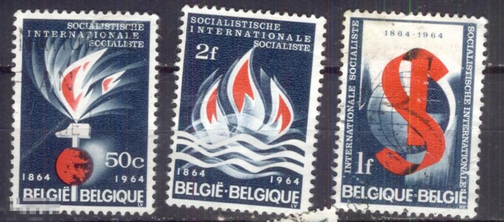 Бельгия 1964 Mi# 1350 - 1352   Социнтерн   гаш d8