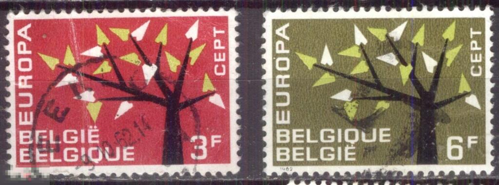 Бельгия 1962 Mi# 1282 - 1283  Европа СЕПТ гаш d4