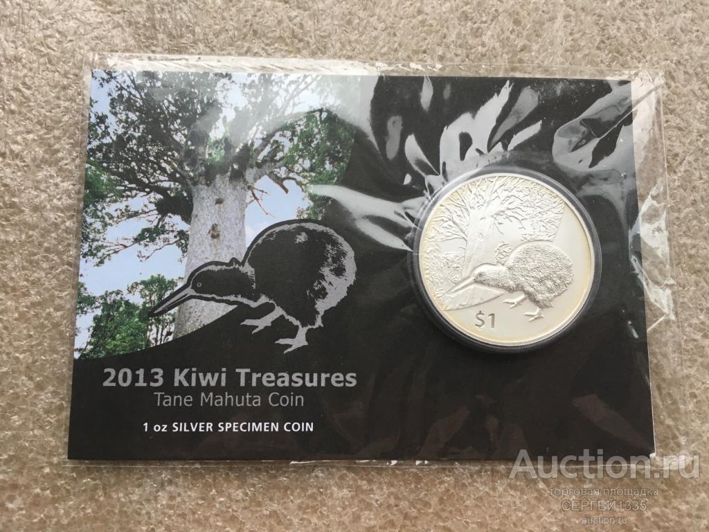 Новая Зеландия 1 доллар 2013 Киви птица Дерево каури БУКЛЕТ СЕРЕБРО
