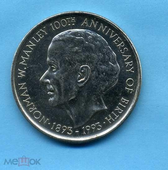 5 долларов - Ямайка - 1993 - Норман Вашингтон Мэнли - KM#157