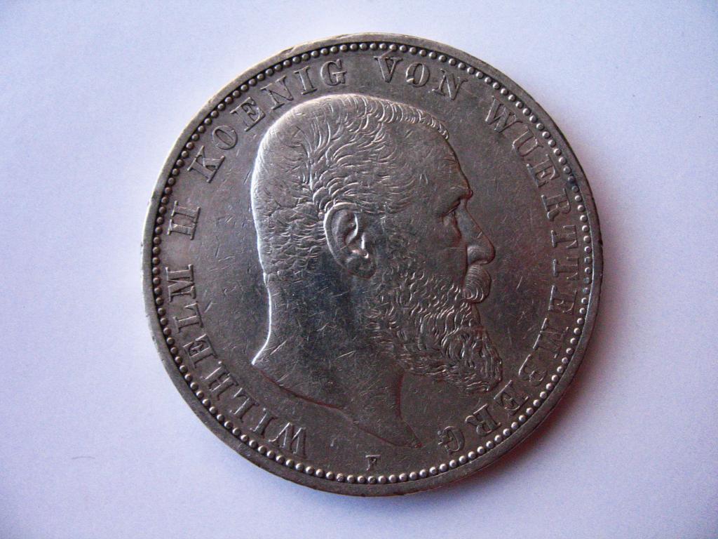 5 маркок 1907 года  Вюртемберг в коллекционном состоянии