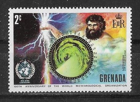 Гренада 1973 г.  100 - летие всемирной метеослужбы **