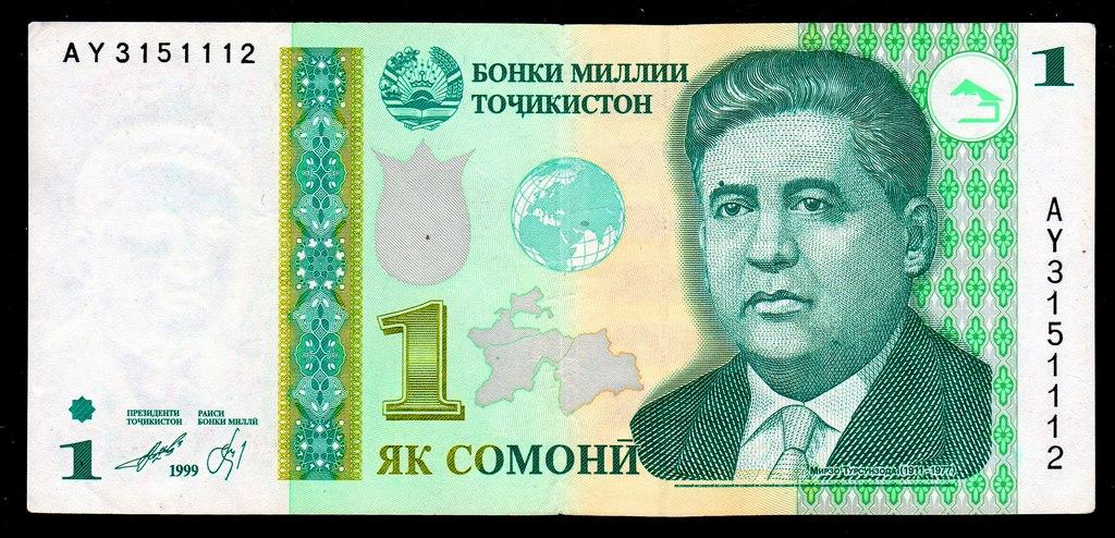 Таджикистан 1 сомони 1999 год...VF+