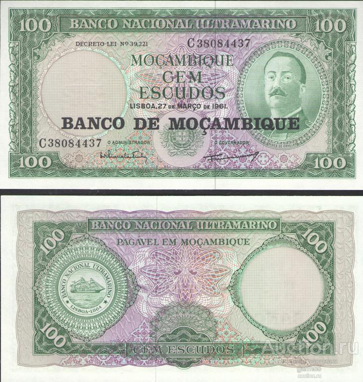 МОЗАМБИК 100 ЭСКУДО 1976г UNC!!! ПРЕСС!