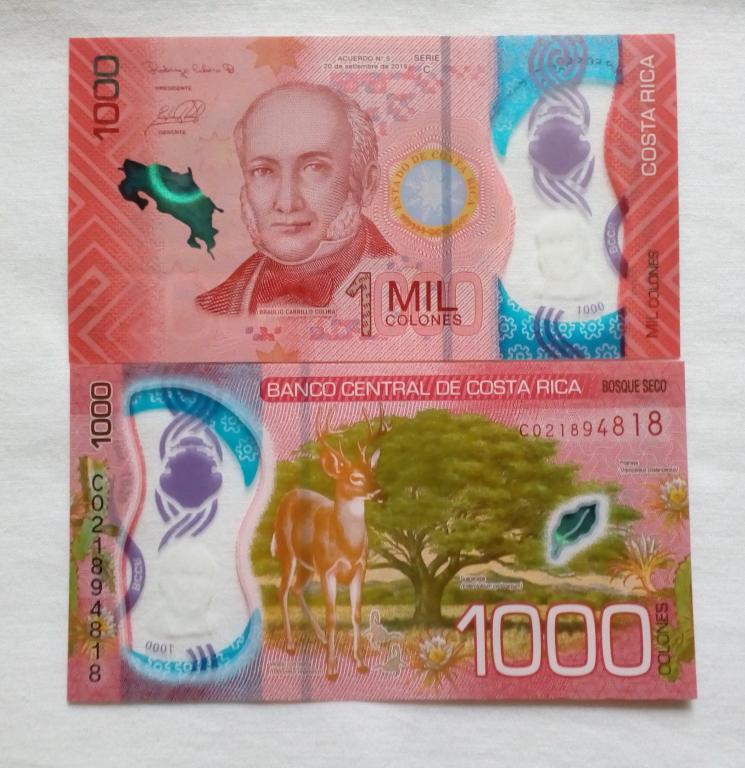 Коста Рика 1000 колон пресс unc полимер