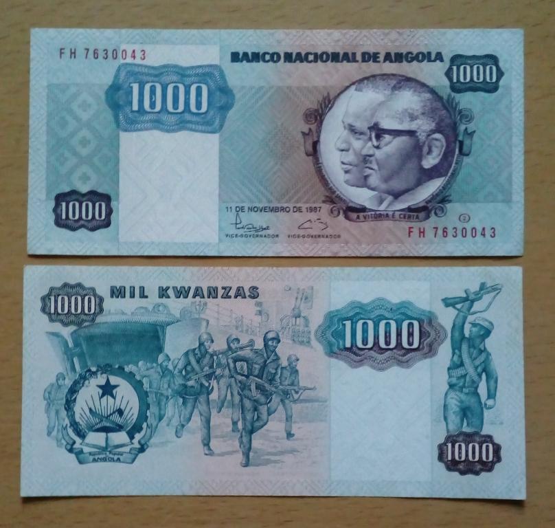 Ангола 1000 кванза 1987 год пресс unc
