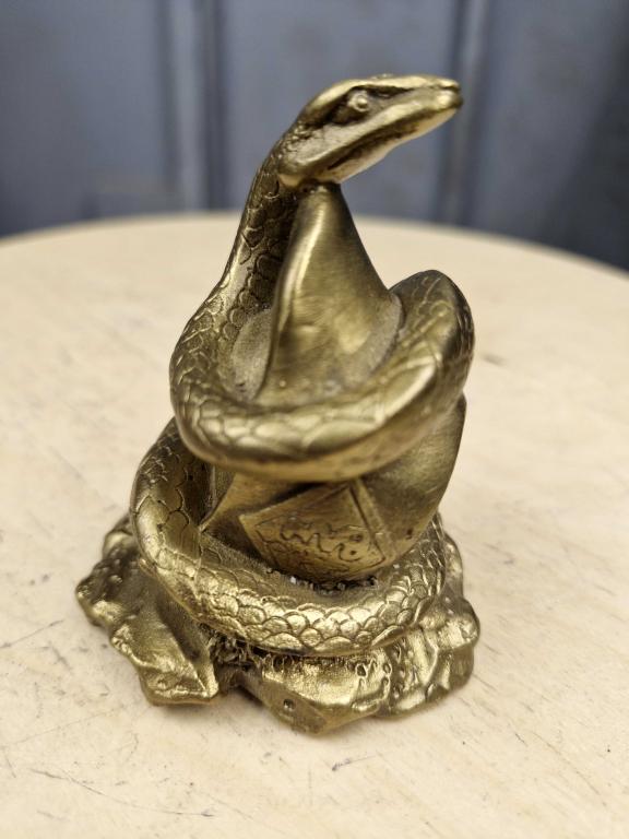 Денежная змея средняя. Бронза. Статуэтка фен-шуй