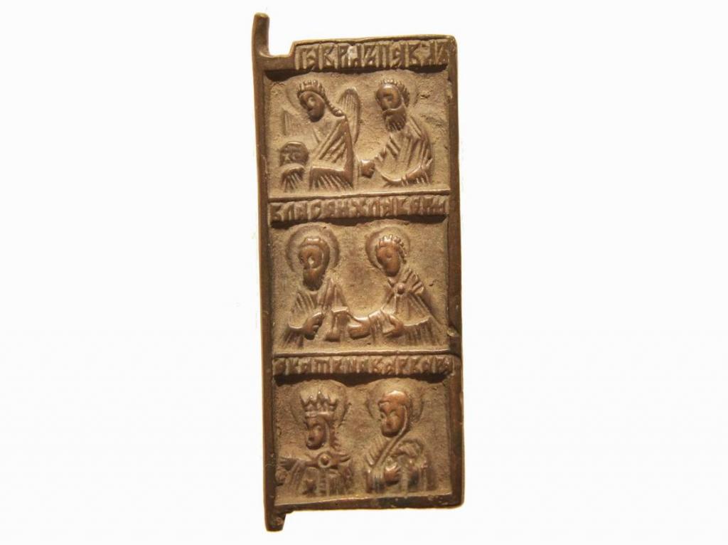 Правая створка от складня из оловянистой бронзы, 19 в., Христианская древность