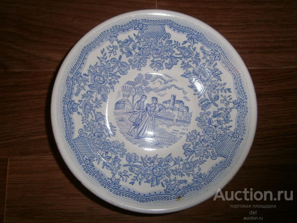 Тарелка глубокая, пастораль, клеймо Буды, есть сколы см фото, СССР