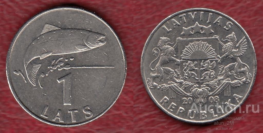 Латвия. 1 лат. 2008 год. XF
