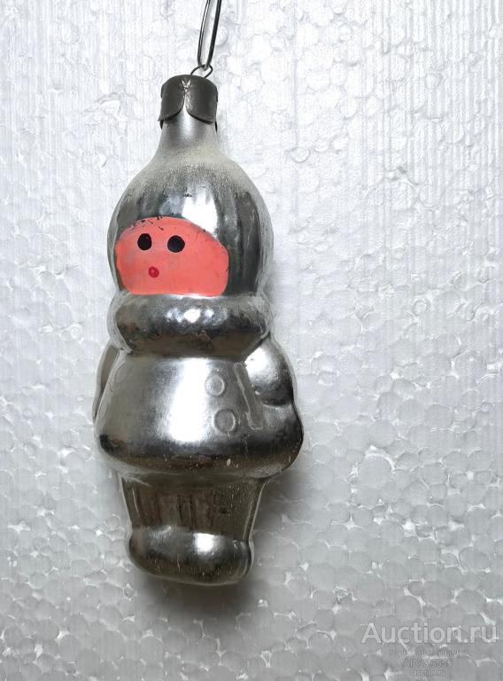Елочная новогодняя игрушка стекло СССР космонавт