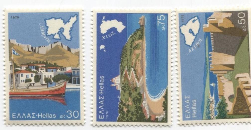 1976 Греция Греческие острова Лесбос,Самос,Лемнос,Хиос.4м. **