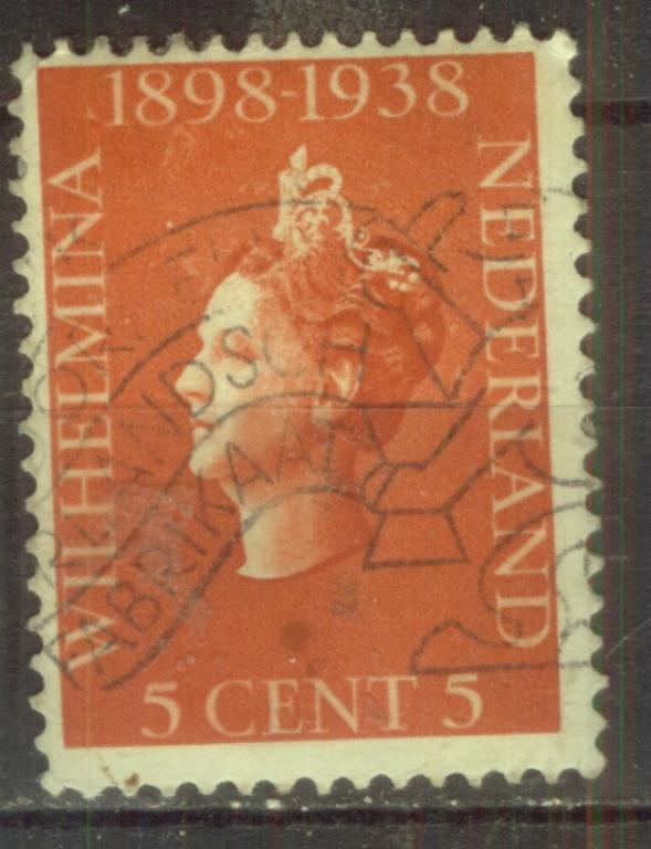 Нидерланды 1938  Mi# 319 королева Вильгельмина  гаш