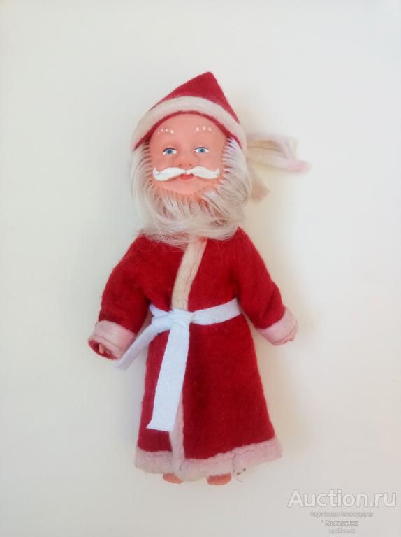Елочная игрушка Дед Мороз Санта Клаус ГДР резина пластик 70-е  гг