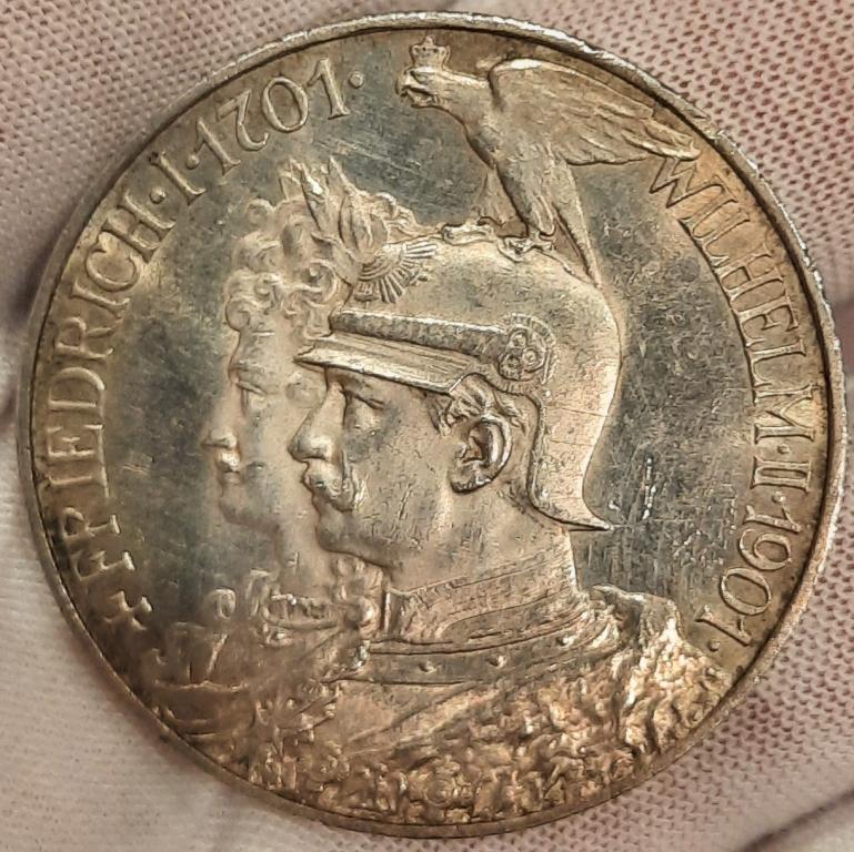 5 Марок Германия Пруссия 1901 UNC