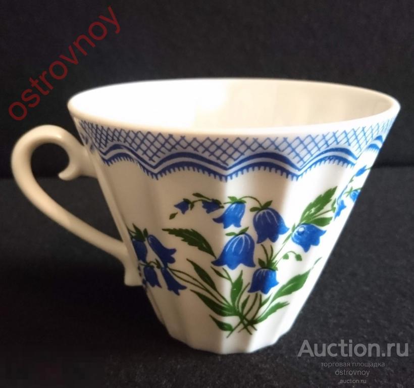 Чашка чайная, ЛФЗ, 1970-86 гг. «Колокольчики», костяной фарфор, клеймо, 1 с