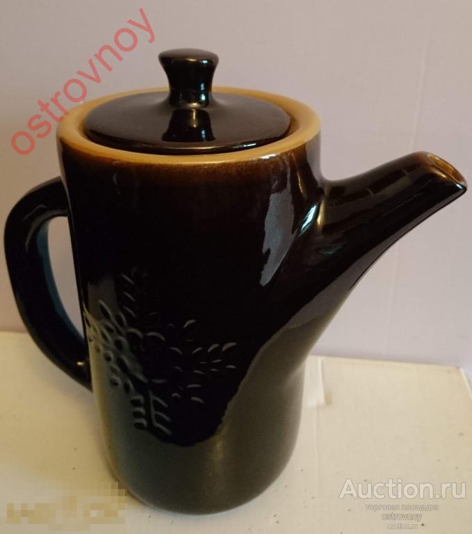Кофейник (чайник) керамический коричневый, h=20 см