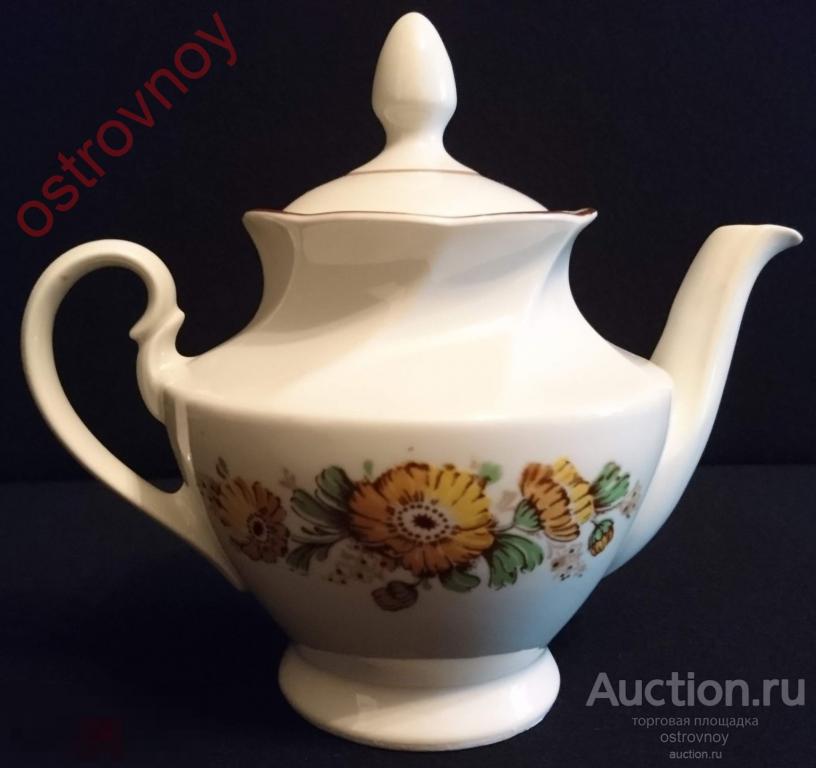 Чайник заварочный,  Рижский ФФЗ, 1968-78 гг., рисунок цветы