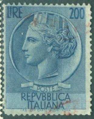 Италия 1954 г. стандарт Гемма Италия гашеная
