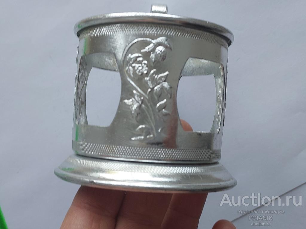 ПОДСТАКАННИК  алюминий  цветы земляника ягоды быт интерьер чаепитие