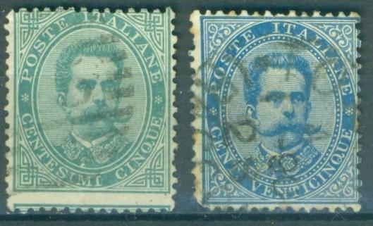 Италия 1879 г. стандарт Король Умберто пара гашеная