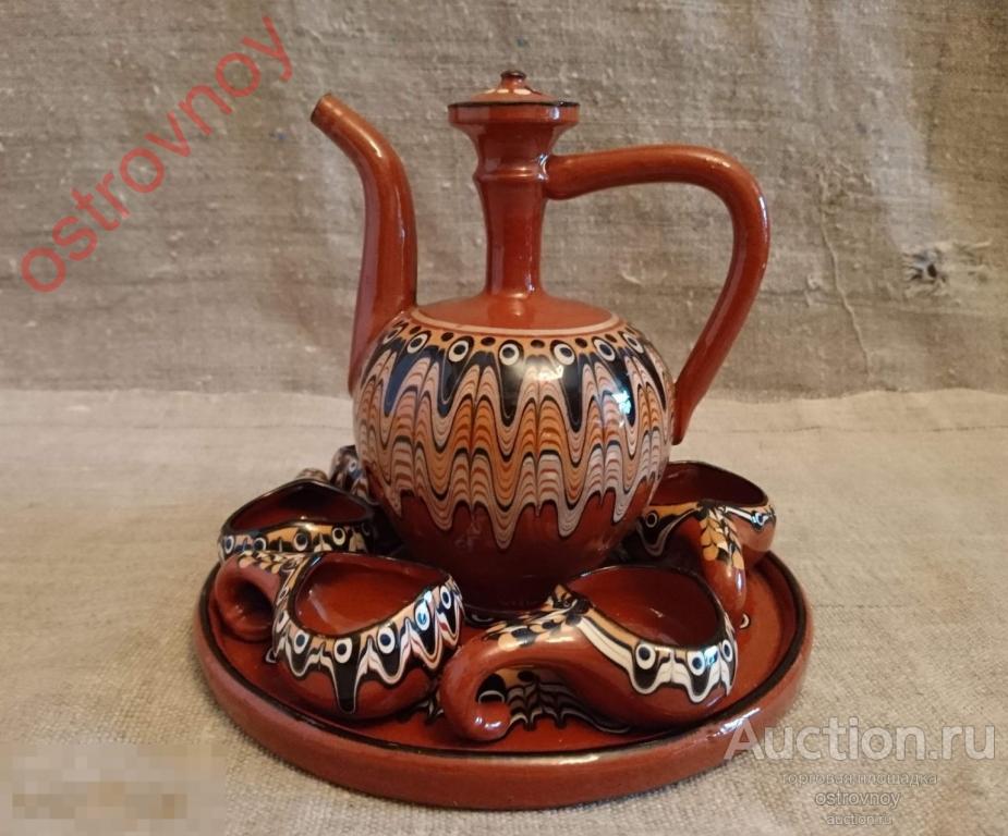 Набор для ракии: кувшин, 6 чарок, поднос.