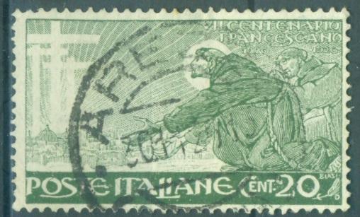 Италия 1926 г. 700-летие смерти св. Франциска серия-1 3 фото гашеная