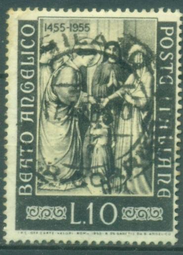 Италия 1955 г. 500 лет смерти Фра Анжелико гашеная