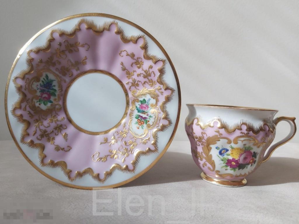 Чайная пара Elbogen Loket Austria 1837 г.