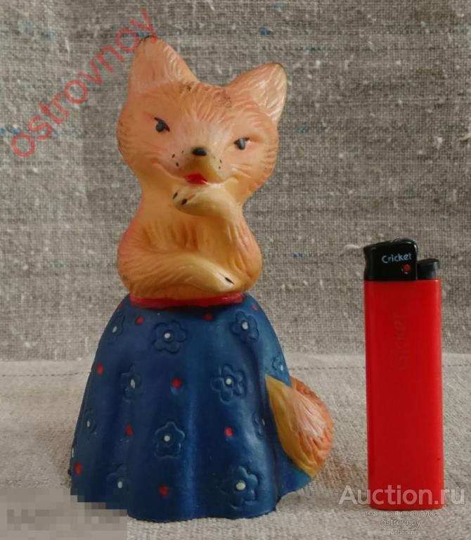 Игрушка резиновая. Лиса в платье. h=15см.