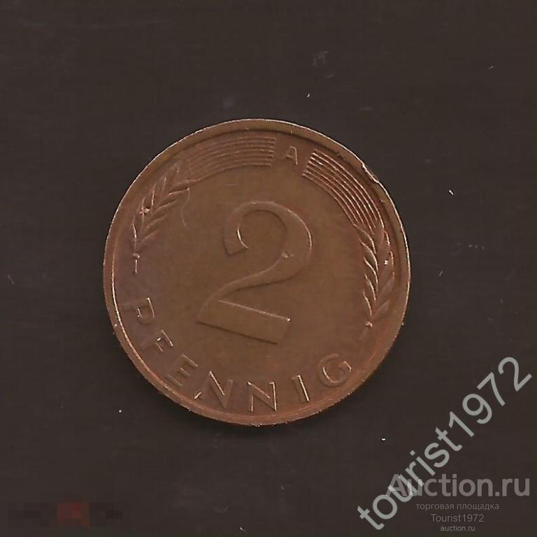 Германия (ФРГ) 2 пфеннига 1995 год A