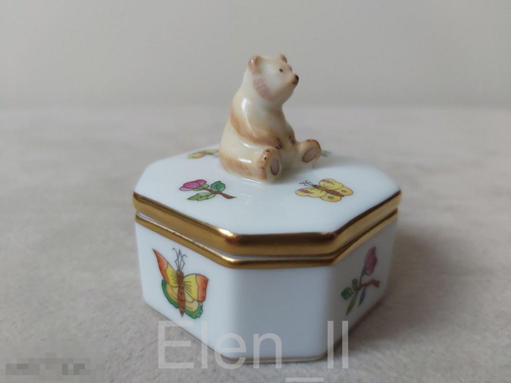 Herend Бонбоньерка мишка  teddy шкатулка Венгрия Херенд