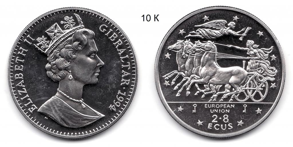 Гибралтар. 2.8 экю.. 1994 год.