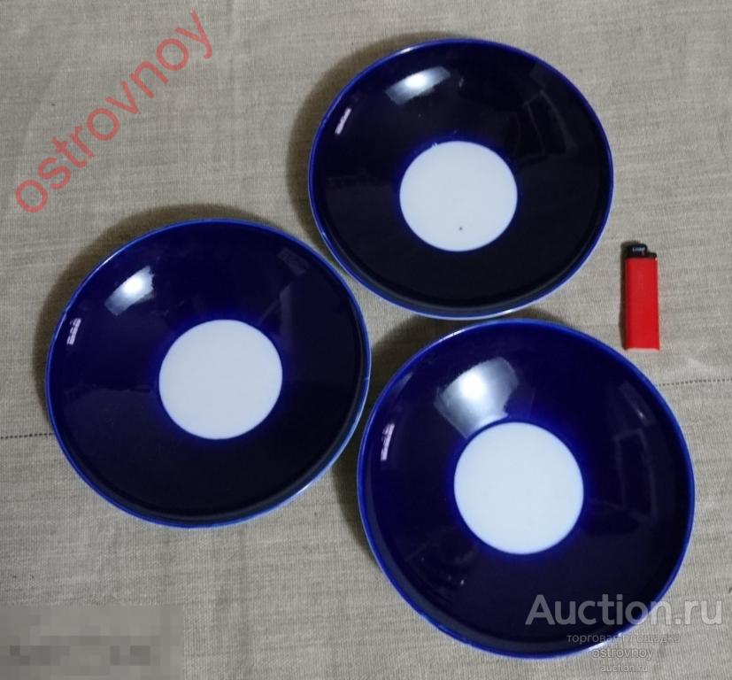 Сухарница  Ø 20,7 см. ЛФЗ без клейма. Кобальт. Несортное.