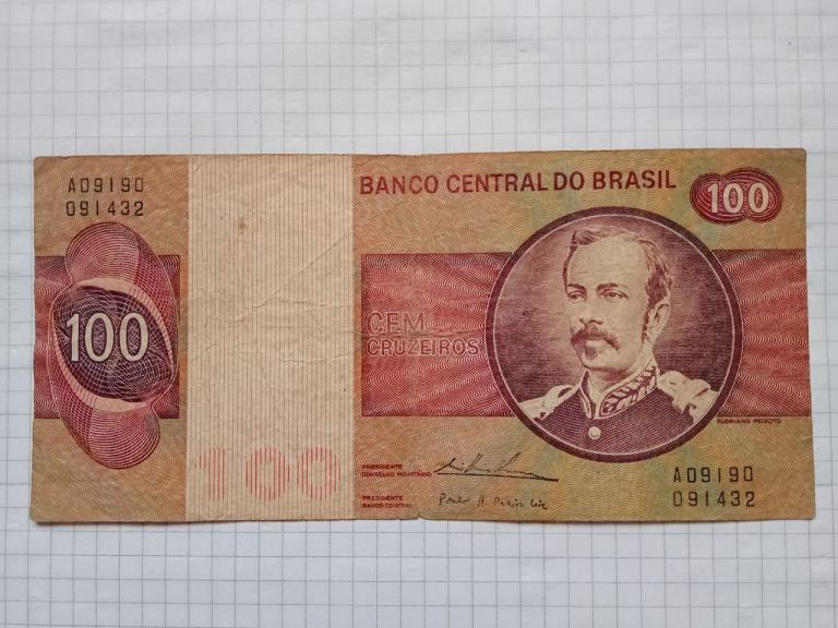 Банкнота Бразилия 100 крузейро 1970 г.