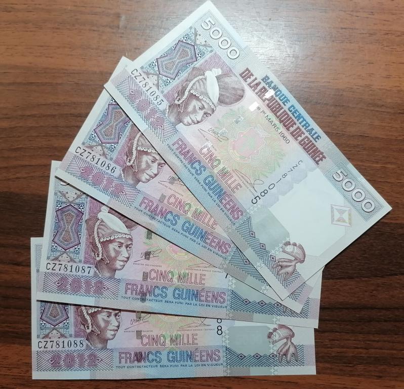 Гвинея 5000 франков 2012  год   P#41b   UNC