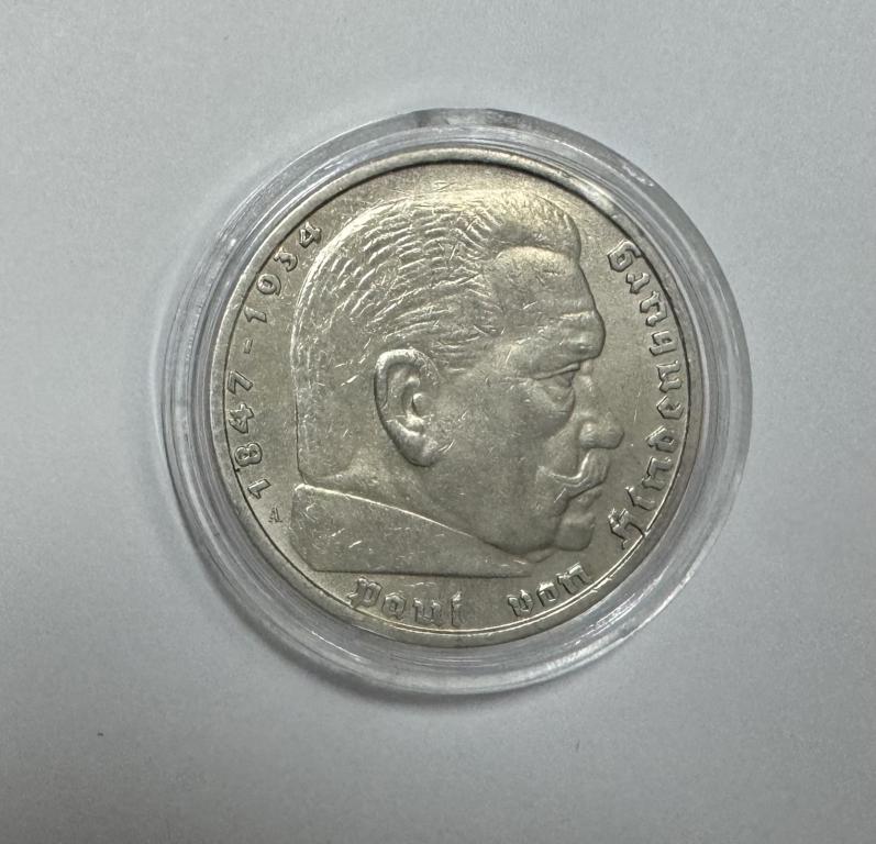 Германия 5 марок 1936 Гинденбург СЕРЕБРО
