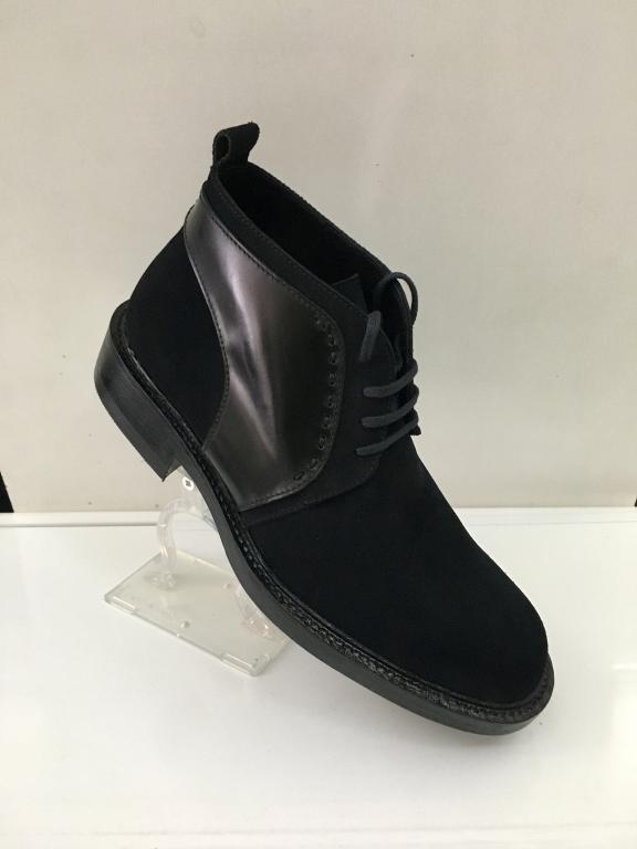 Ботинки мужские известной итальянской фирмы Messori из замши чёрного цвета р.43