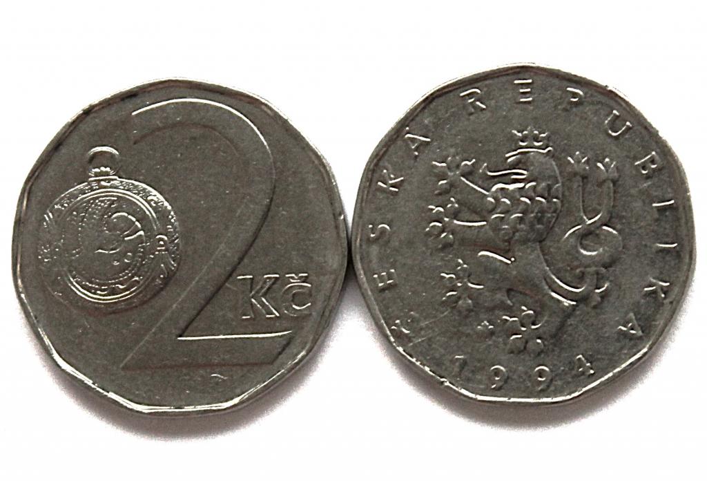 ЧЕХИЯ 2 кроны 1994. Великоморавский гомбик с изображением птицы