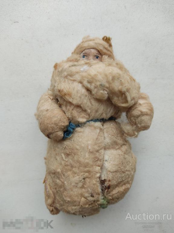 Ёлочная игрушка СССР. Вата. Дед Мороз Старик СССР