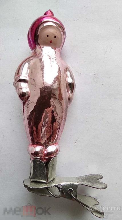 Елочная игрушка . Юный космонавт. СССР прищепка амальгама