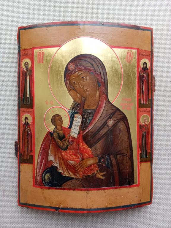 Икона старинная Богородицы утоли болезни! Редкость! Золото огонь! 19 век!