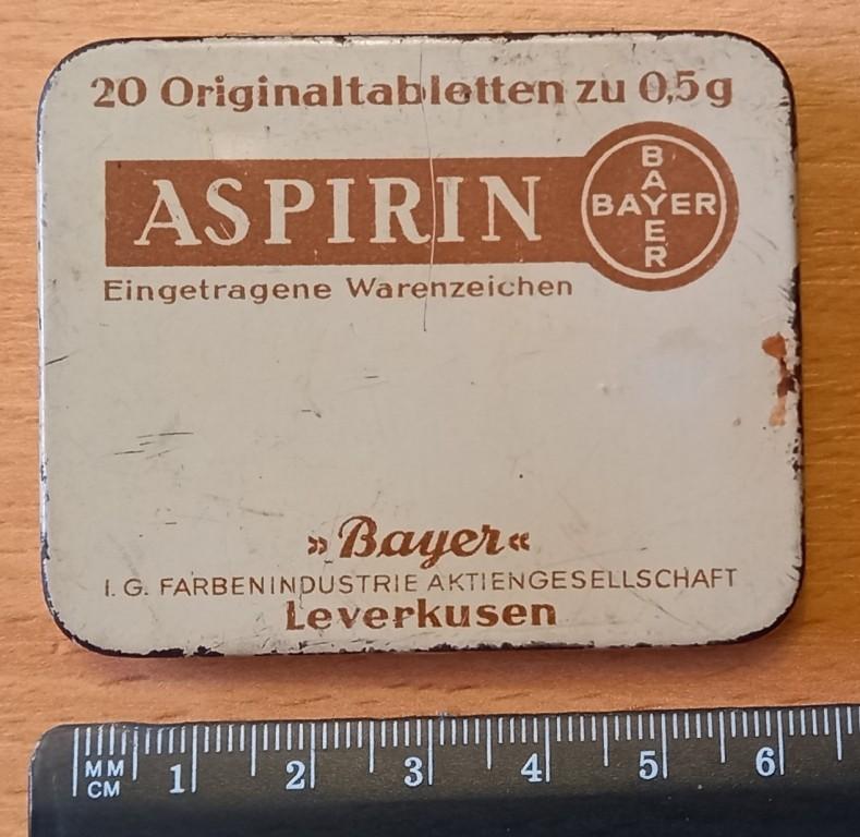 Р05:024 ASPIRIN BAYER. СТАРАЯ ЖЕСТЯНАЯ КОРОБОЧКА ДЛЯ ТАБЛЕТОК