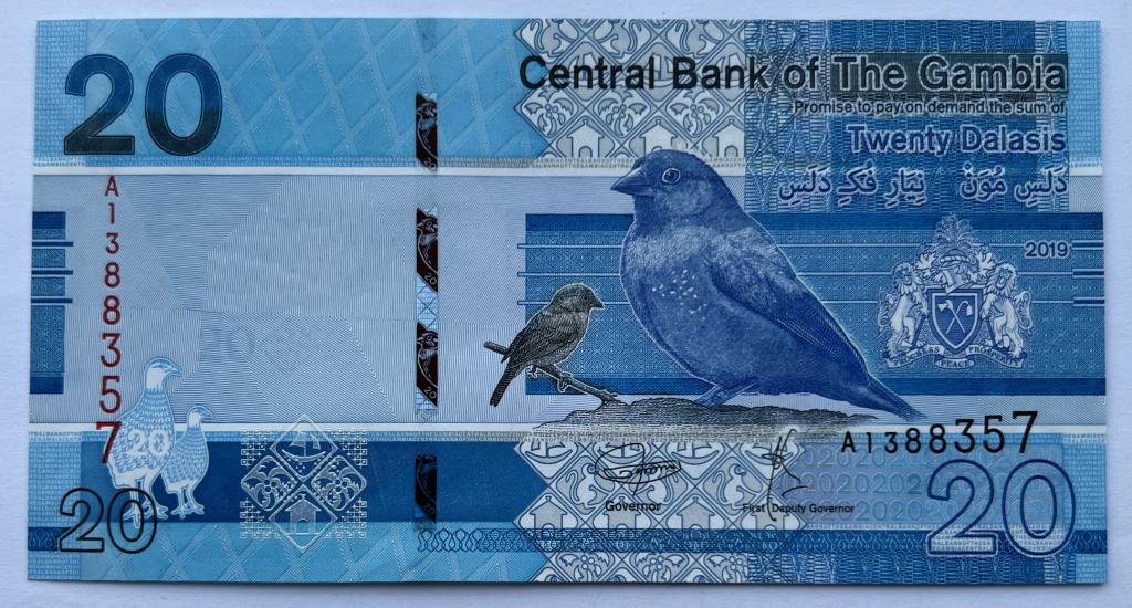 ГАМБИЯ 20 ДАЛАСИ 2019 ГОД UNC