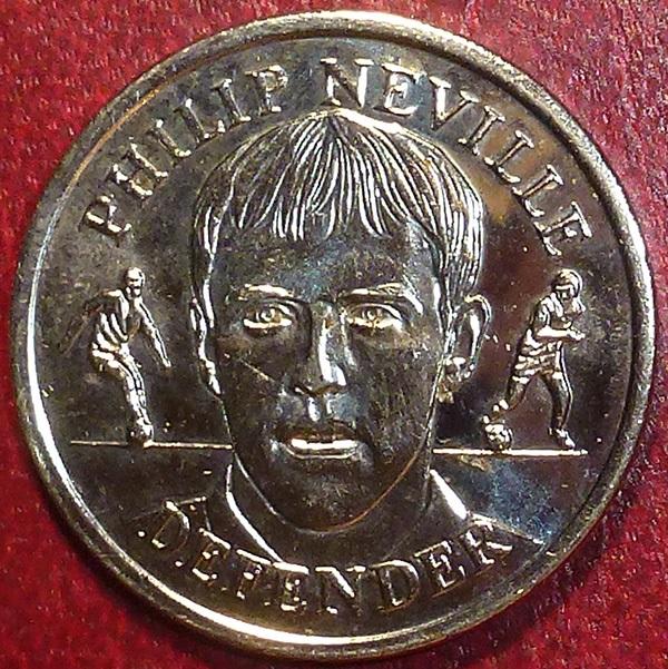 Великобритания. Жетон 1998 год. СБОРНАЯ АНГЛИИ - ФИЛ НЕВИЛЛ PHILIP NEVILLE. Футбол.