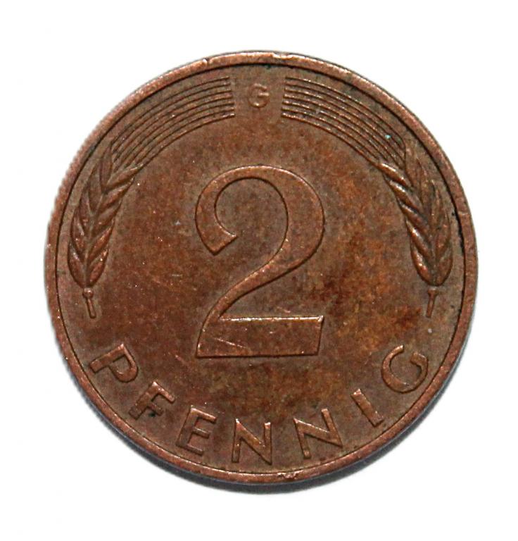 ГЕРМАНИЯ (ФРГ) 2 пфеннига 1981 G